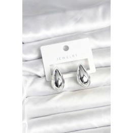 Gümüş Renk Damla Küpe 24 mm TJ-BKP12196