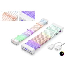 A-Rgb Sleeved Kablo Kılıfı Seti Anakart 24 Pin Ekran Kartı 2x8 Pin Beyaz ND2800SET